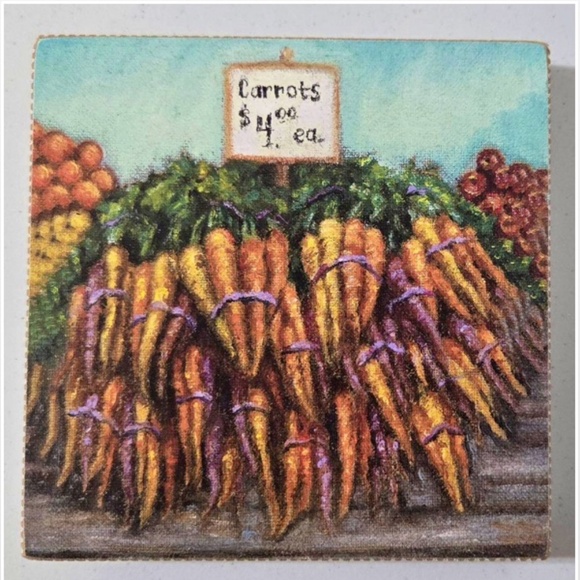 New Primitives By Kathy Sign Small Carrot Distressed Wood Wall Textured Décor - Picture 1 of 13